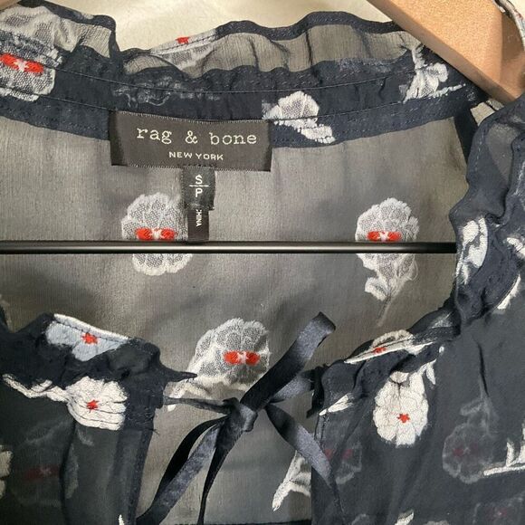 Rag & Bone Silk Blend Sheer Blouse - Picture 6 of 11